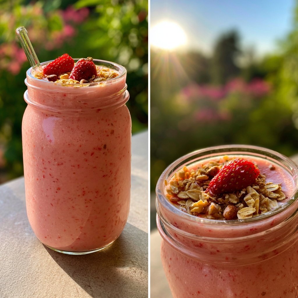 Strawberry Oat Yogurt Smoothie