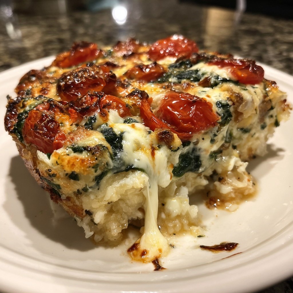Sunday Creamy Spinach Tomato Bake