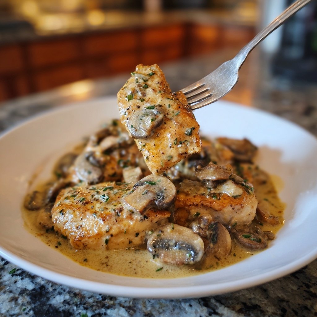 Creamy Garlic Chicken With Mushrooms