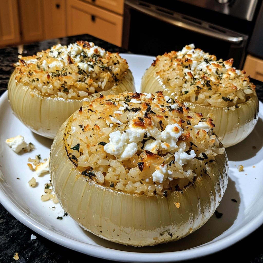Greek Stuffed Onions
