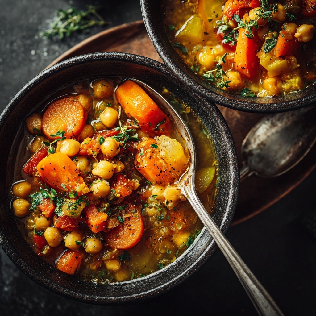 Healthy Crockpot Lemon Chickpea Stew