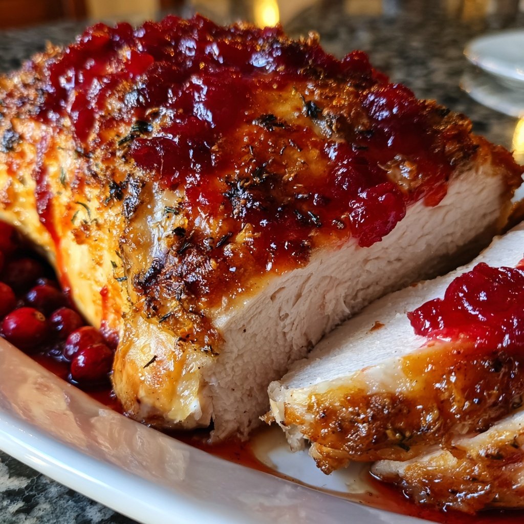 Roasted Turkey with Cranberry Glaze