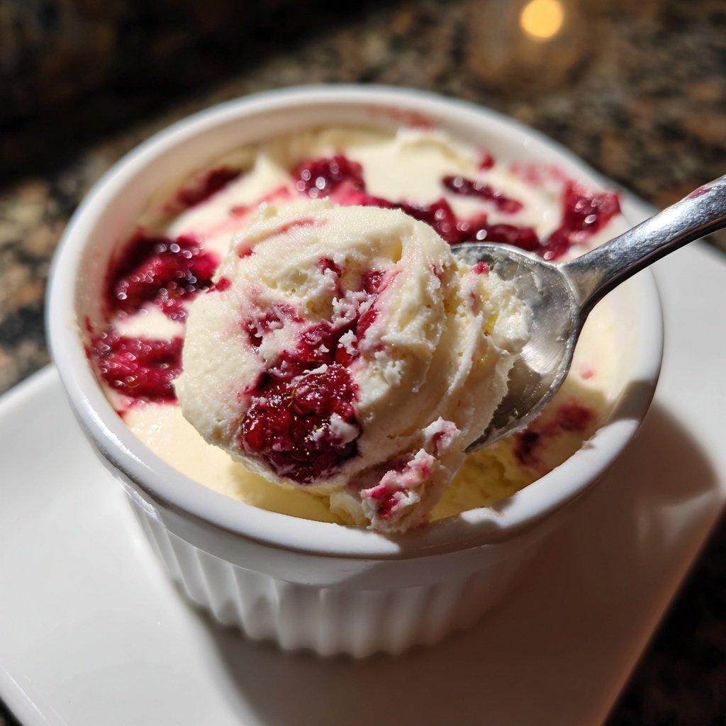 White Chocolate Mousse with Raspberry