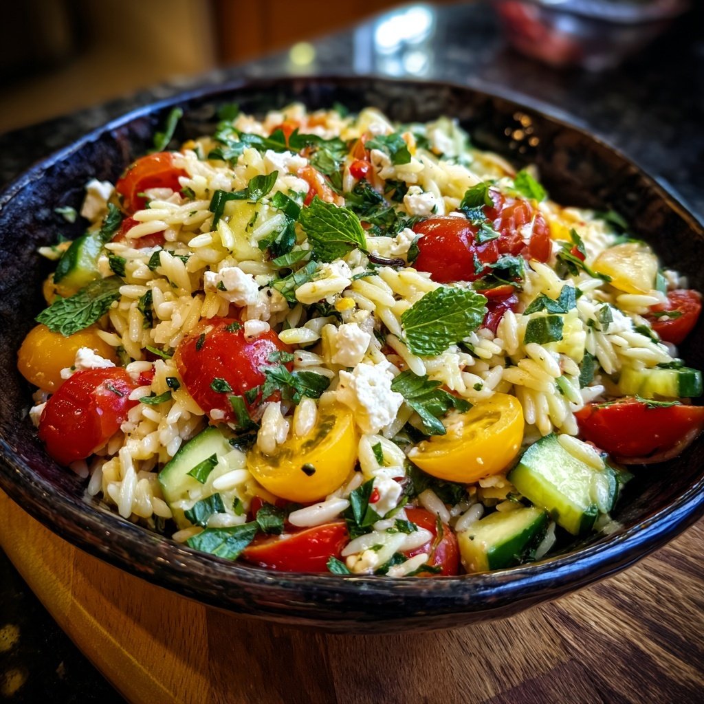 Mediterranean Orzo Salad With Herbs